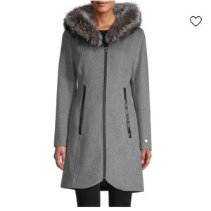Soia & Kyo Charlena Fox Fur-Trim, Wool-Blend Coat